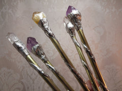 Custom Brass Soldered Crystal Wand, Pagan Wiccan Magic Ritual Tools Custom Brass Soldered Crystal Wand, Pagan Wiccan Magic Ritual Tools