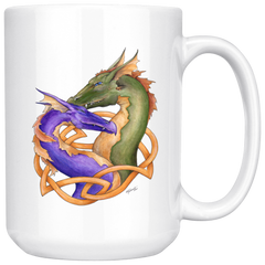 Double Dragon Purple and Green Mug Double Dragon Purple and Green Mug