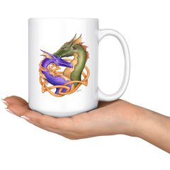 Forever Love Purple and Green Dragons 15 oz Mug Forever Love Purple and Green Dragons 15 oz Mug