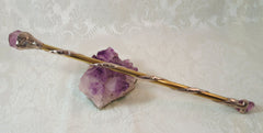Amethyst Crystal Brass Wand 2 Amethyst Crystal Brass Wand 2