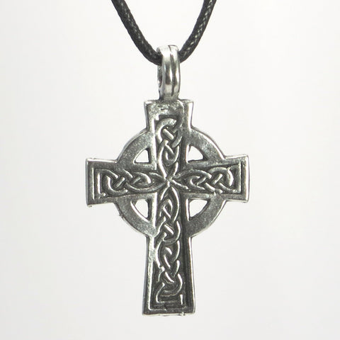 Celtic Cross Pewter Pendant Necklace with Cord or Chain Celtic Cross Pewter Pendant Necklace with Cord or Chain