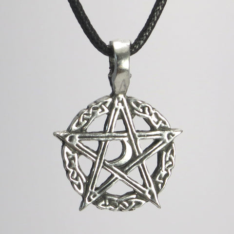 Celtic Moon Pentacle Pewter Pendant Necklace Celtic Moon Pentacle Pewter Pendant Necklace