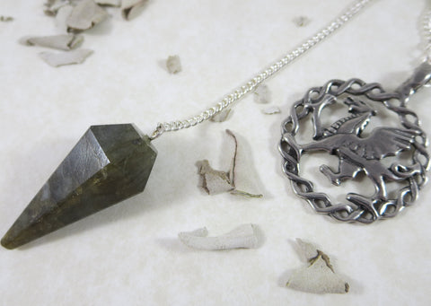 Labradorite Welsh Dragon Pendulum Labradorite Welsh Dragon Pendulum