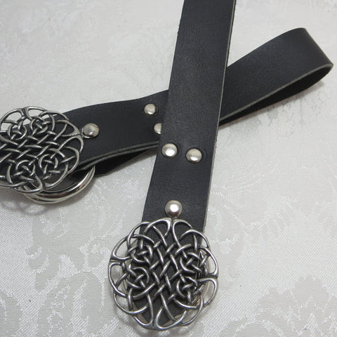 Pair of Black or Brown Leather Skirt Hikes, Skirt Chasers with Celtic Knot Accents Pair of Black or Brown Leather Skirt Hikes, Skirt Chasers with Celtic Knot Accents