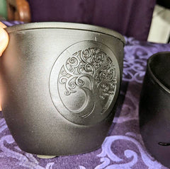 Black Metal Smudge Pot or Pillar Candle Holder Black Metal Smudge Pot or Pillar Candle Holder