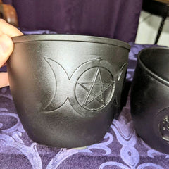 Black Metal Smudge Pot or Pillar Candle Holder Black Metal Smudge Pot or Pillar Candle Holder