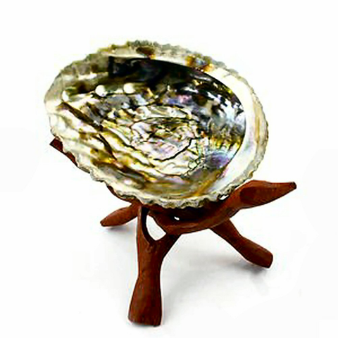 Tripod Stand with Abalone Shell for Smudging