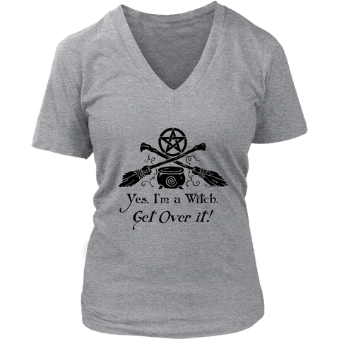 Yes I'm a Witch Womans V-Neck Shirt Yes I'm a Witch Womans V-Neck Shirt
