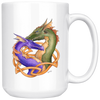 Forever Love Purple and Green Dragons 15 oz Mug