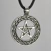 Celtic Pentacle Pewter Pendant Necklace on black cord or chain