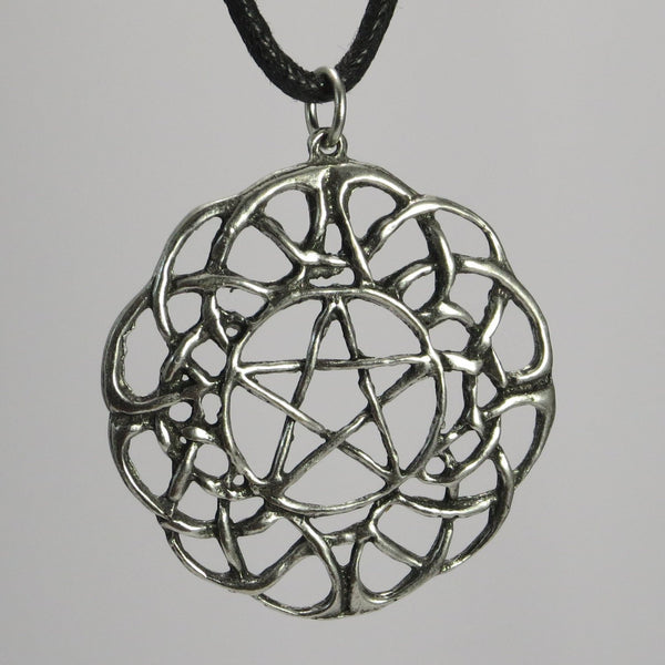 Large Celtic Pentacle Pewter Pendant Necklace