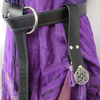 Black or Brown Leather Medieval Skirt Hikes with Pentacle Accent