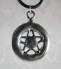 Pewter Pentacle with Assorted Crystal Cabochon Pendant Necklace