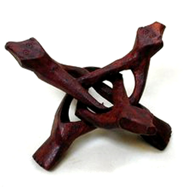 Carved Wooden Tripod Stand for Abalone Shell